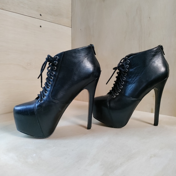 Steve Madden High Heel Lace Up Boots - Picture 3 of 7